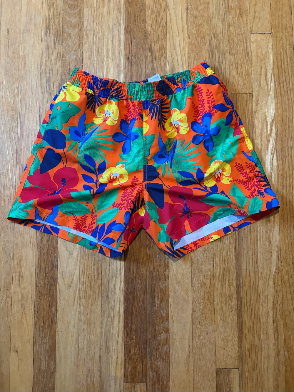 Ralph Lauren Orange Tropical Floral Athletic Shorts